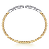 Gabriel & Co.14K White & Yellow Gold Bujukan Diamond Double Teardrop Open Bangle Bracelet