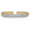 Gabriel & Co.14K White & Yellow Gold Bujukan Diamond Multi Row Split Bangle Bracelet