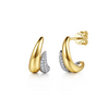 Gabriel & Co.14K White & Yellow Gold Pave Diamond Spike J Hoop Earrings