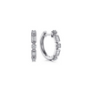 Gabriel & Co.14K White Gold Diamond Baguette Huggie Earrings