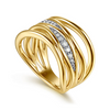 Gabriel & Co.14K Yellow Gold Diamond Easy Stackable Ring
