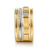 Gabriel & Co.14K White & Yellow Gold Diamond and Half Cube Easy Stackable Ring