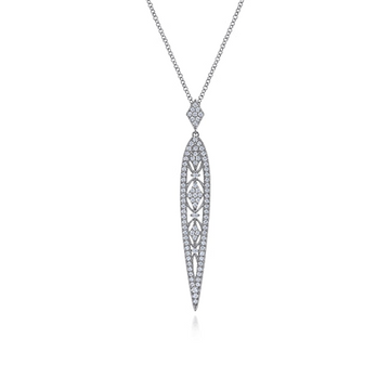 Gabriel & Co.14K White Gold Diamond Pendant Necklace