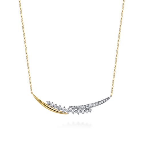 Gabriel & Co.14K White & Yellow Gold Diamond Spike Bar Necklace