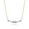 Gabriel & Co.14K White & Yellow Gold Bujukan Diamond Infinity Bar Necklace