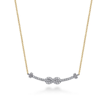 Gabriel & Co.14K White & Yellow Gold Bujukan Diamond Infinity Bar Necklace