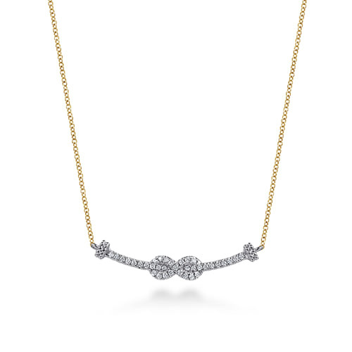 Gabriel & Co.14K White & Yellow Gold Bujukan Diamond Infinity Bar Necklace