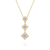 Gabriel & Co.14K White & Yellow Gold Graduating Diamond Flower Pendant Drop Necklace