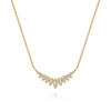 Gabriel & Co.14K Yellow Gold Diamond Marquise Curved Bar Necklace