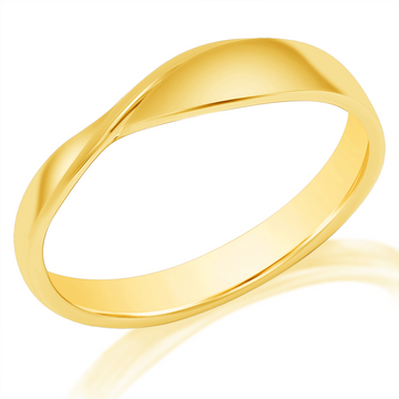 14K Yellow Gold Polished Center Wedding Band