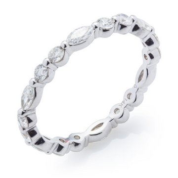 14K White Gold Full Anniversary Diamond Band