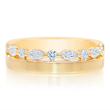14K Yellow Gold Half Anniversary Diamond Band