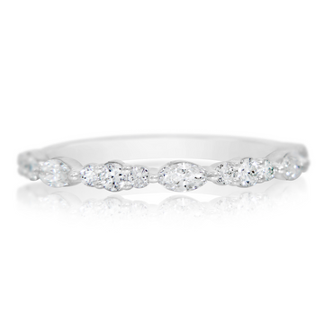 14K White Gold Half Anniversary Diamond Band