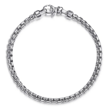 Gabriel & Co. Sterling Silver Men's Solid Round Box Chain Bracelet