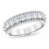 Allison Kaufman 14K White Gold 3-Row 1 Carat Diamond Wedding Ring