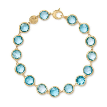 Marco Bicego 18K Yellow Gold "Jaipur" Bezel-Set Blue Topaz Bracelet
