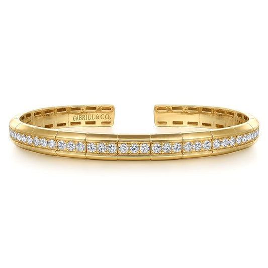 Gabriel & Co 14K Yellow Gold Diamond Cuff Bangle