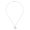 Gabriel & Co. Sterling Silver White Sapphire Sideways Butterfly Pendant Necklace