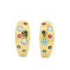 Lauren K 18K Yellow Gold Blue Zircon, Blue Spinel, and Pink Spinel Confetti Hoops
