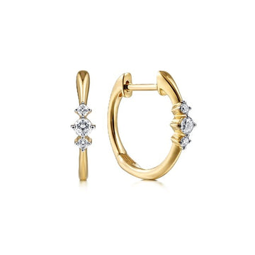 Gabriel & Co. 14K Yellow Gold 0.1ct Diamond Huggie Earrings