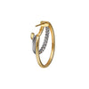 Gabriel & Co 14K two-Tone Diamond Three Row J Hoop Stud Earrings