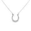 18K White Gold Horseshoe Diamond Pendant with Chain