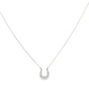 18K White Gold Horseshoe Diamond Pendant with Chain