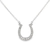 18K White Gold Horseshoe Diamond Pendant with Chain