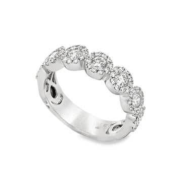 18K White Gold Circular Pattern Diamond Ladies Ring