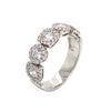18K White Gold Alternating Circle and Square Pattern Diamond Ring