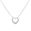 18K White Gold 3/4 Carat Diamond Heart Pendant with Chain