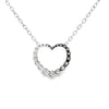 18K White Gold 3/4 Carat Diamond Heart Pendant with Chain