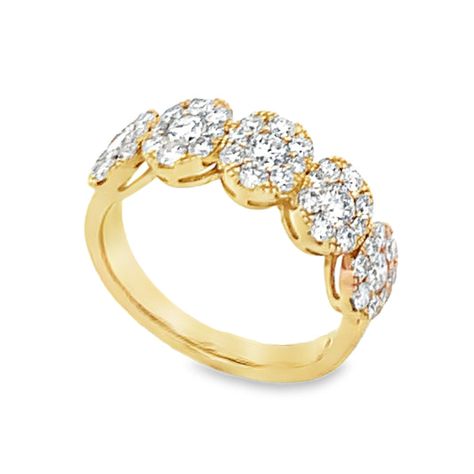 18K Yellow Gold Lady's Diamond Oval-Patterned Ring