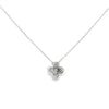 18K White Gold Clover Diamond Pendant with Chain