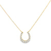 18K Yellow Gold Diamond Horseshoe Pendant and Chain