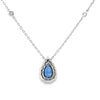 18K White Gold Pear Sapphire and Diamond Necklace