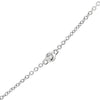18K White Gold Diamond and Ruby Flower and Bezel-Set Diamond Station Necklace