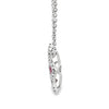18K White Gold Diamond and Ruby Flower and Bezel-Set Diamond Station Necklace