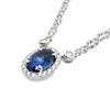 18K White Gold Sapphire and Diamond Double Chain Necklace