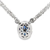 18K White Gold Sapphire and Diamond Double Chain Necklace