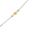 18K White & Yellow Gold Emerald and Diamond Dangling Necklace