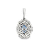18K White Gold Sapphire and Diamond Pendant