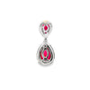 18K White Gold Ruby and Diamond Dangling Slider Pendant