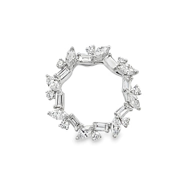 18K White Gold Circular Diamond Slider Pendant