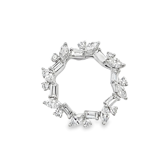 18K White Gold Circular Diamond Slider Pendant