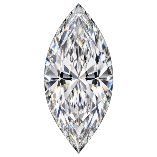 14K White Gold Diamond Engagement Ring Setting with 2.51 ct. Marquise Natural Diamond