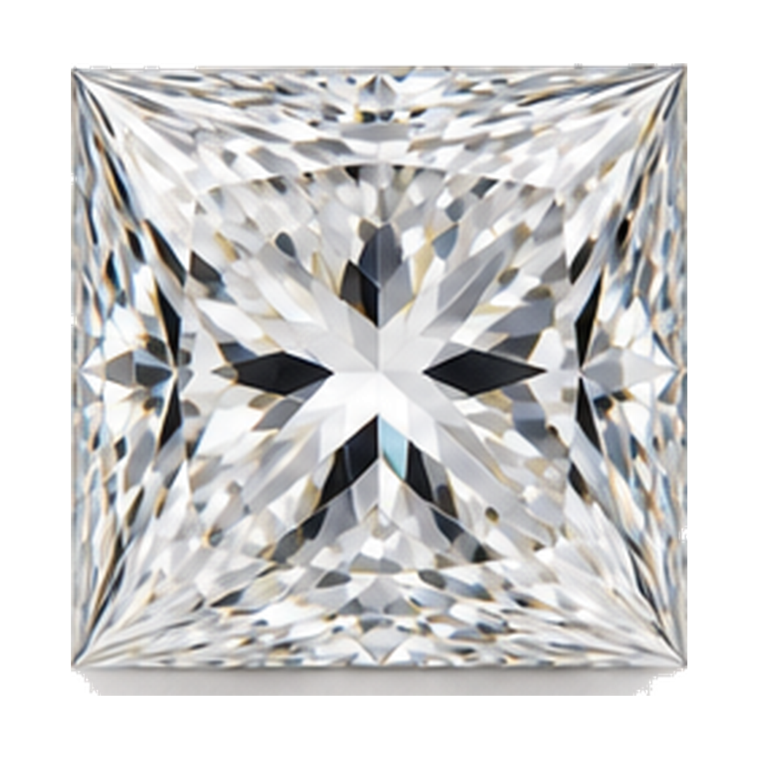 14K White Gold Diamond Engagement Ring Setting with 0.71 ct. Princess Lab-grown Diamond