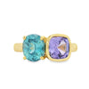 Lauren K 18K Yellow Gold Tanzanite & Blue Zircon Toi et Moi Ring