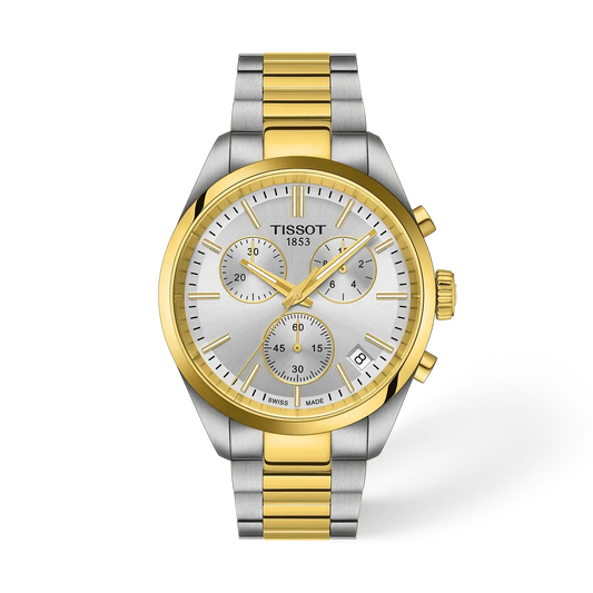 Tissot 40mm Silver Color Dial Stainlesssteel Chronograph Watch