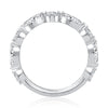 14K White Gold Alternating Marquise and Round Diamond Ring